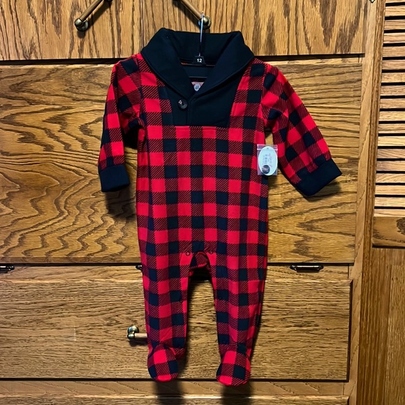 NWT buffalo plaid fleece one piece from Kapital K | 12 months - Picture 2 of 5
